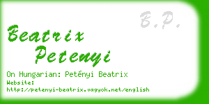 beatrix petenyi business card
